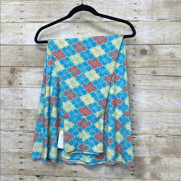 LuLaRoe Maxi Skirt Blue and Red Floral Top - Picture 1 of 2